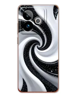 Чехол для Realme GT 7T с картинкой «Черно-белая спираль» Чехол для Realme GT 7T с картинкой «Черно-белая спираль»