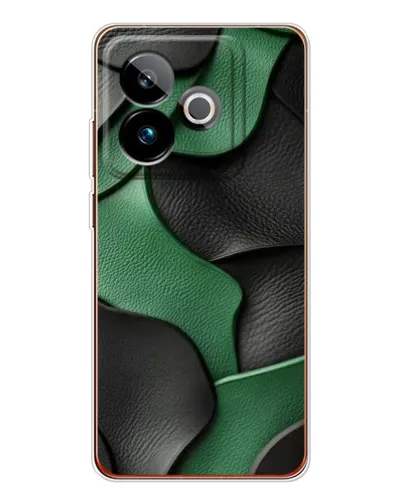 Чехол для Realme GT 7T с картинкой «Зеленые кожаные волны»