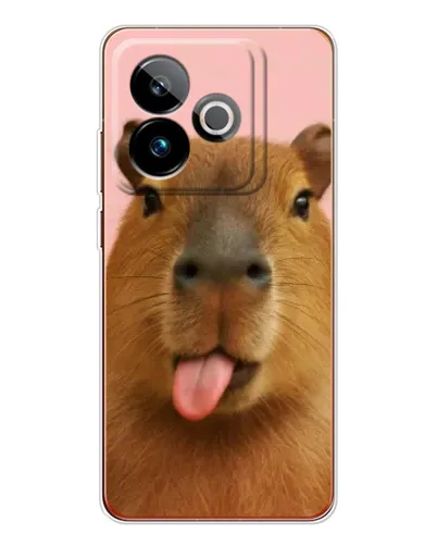 Чехол для Realme GT 7T с картинкой «Капибара с языком»