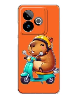 Чехол для Realme GT 7T с картинкой «Капибара на скутере» Чехол для Realme GT 7T с картинкой «Капибара на скутере»