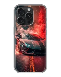 Чехол для RealMe GT 8 Pro с картинкой «Lamborghini красный дым»
