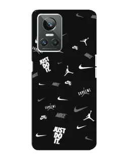 Чехол для Realme GT Neo 3 с картинкой «Nike Black Pattern»