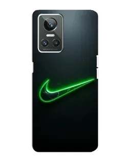Чехол для Realme GT Neo 3 с картинкой «Неоновый контур Nike»