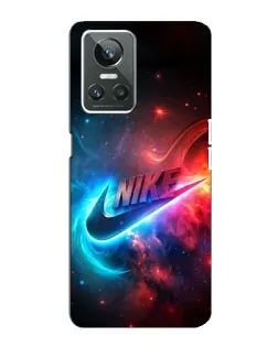 Чехол для Realme GT Neo 3 с картинкой «Огненный логотип Nike»
