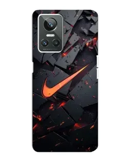 Чехол для Realme GT Neo 3 с картинкой «Nike — эффект разломов»