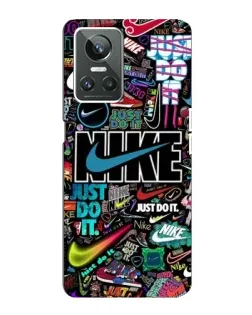 Чехол для Realme GT Neo 3 с картинкой «Яркий коллаж Nike»