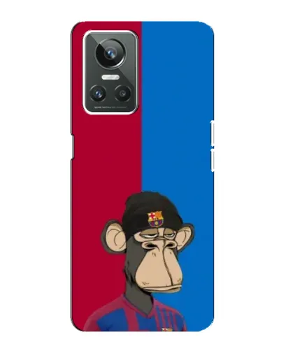 Чехол для Realme GT Neo 3 с картинкой «Bored Ape — фанат Барсы»
