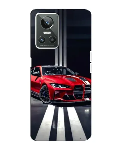 Чехол для Realme GT Neo 3 с картинкой «Красная BMW на дороге»