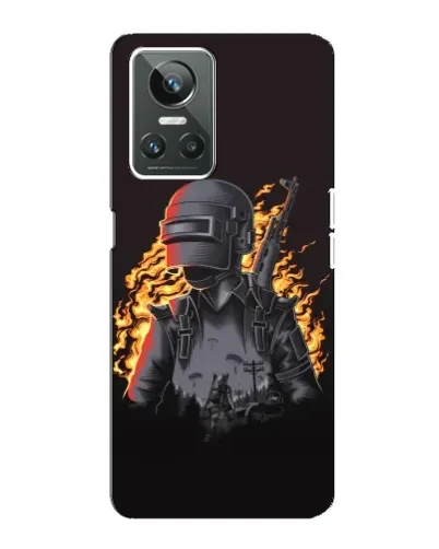 Чехол для Realme GT Neo 3 с картинкой «PUBG — огненный силуэт»