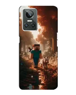 Чехол для Realme GT Neo 3 с картинкой «Стив в лесу»