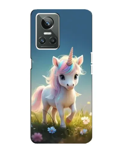 Чехол для Realme GT Neo 3 с картинкой «Единорог на поляне»