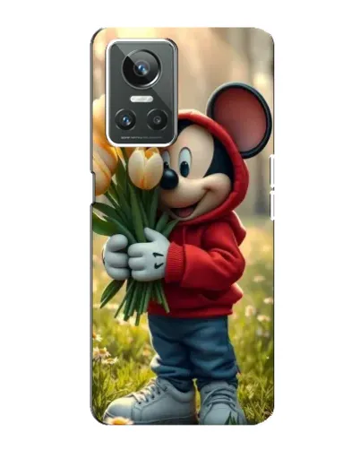 Чехол для Realme GT Neo 3 с картинкой «Микки с тюльпанами»