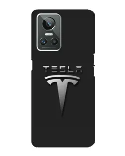 Чехол для Realme GT Neo 3 с картинкой «Стальной логотип Tesla»
