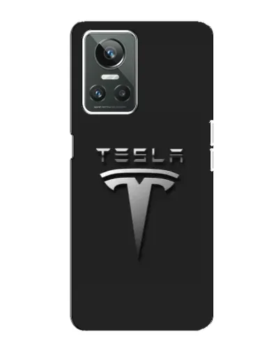Чехол для Realme GT Neo 3 с картинкой «Стальной логотип Tesla»