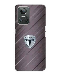 Чехол для Realme GT Neo 3 с картинкой «Металлическая текстура Tesla»