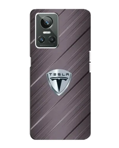 Чехол для Realme GT Neo 3 с картинкой «Металлическая текстура Tesla»