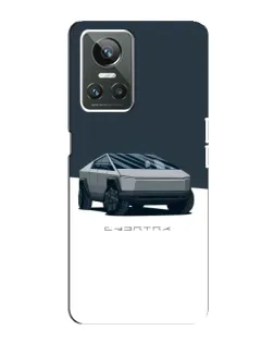 Чехол для Realme GT Neo 3 с картинкой «Серебристый Cybertruck Tesla»