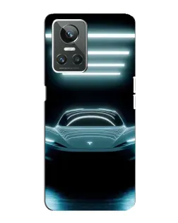 Чехол для Realme GT Neo 3 с картинкой «Tesla в неоне»