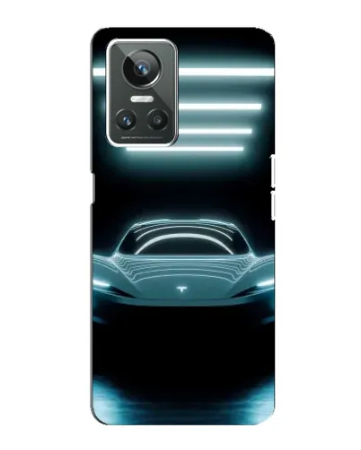 Чехол для Realme GT Neo 3 с картинкой «Tesla в неоне»