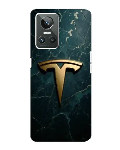 Чехол для Realme GT Neo 3 с картинкой «Мраморная Tesla Gold»
