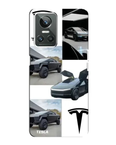 Чехол для Realme GT Neo 3 с картинкой «Коллаж Cybertruck Tesla»