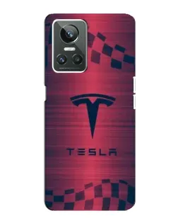Чехол для Realme GT Neo 3 с картинкой «Тесла красный карбон»