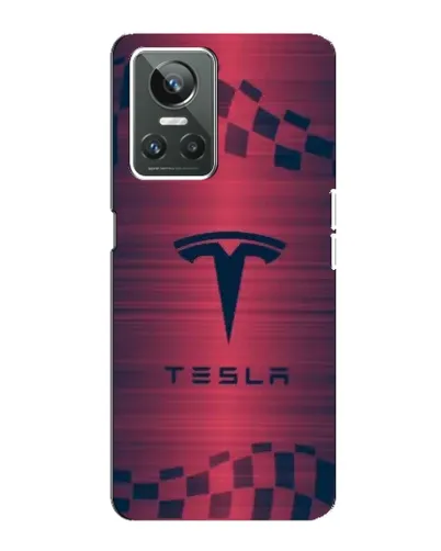 Чехол для Realme GT Neo 3 с картинкой «Тесла красный карбон»