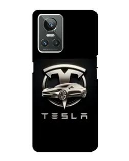 Чехол для Realme GT Neo 3 с картинкой «Tesla — серебристое авто»