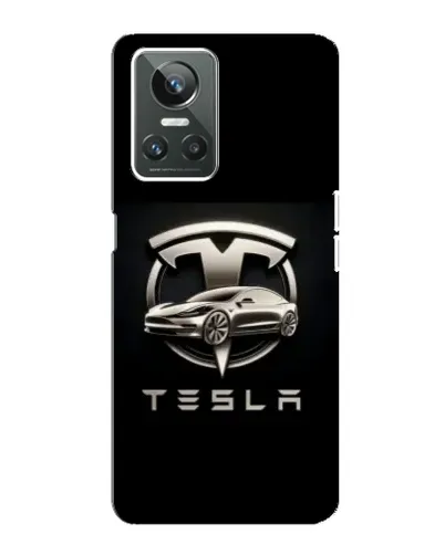 Чехол для Realme GT Neo 3 с картинкой «Tesla — серебристое авто»