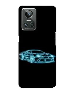 Чехол для Realme GT Neo 3 с картинкой «Неоновый контур Lamborghini»