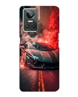 Чехол для Realme GT Neo 3 с картинкой «Lamborghini красный дым»