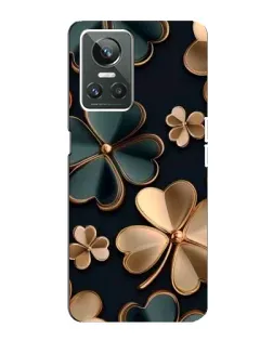 Чехол для Realme GT Neo 3 с картинкой «Клевер в золоте»