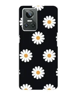 Чехол для Realme GT Neo 3 с картинкой «Ромашки на черном»