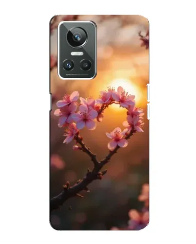 Чехол для Realme GT Neo 3 с картинкой «Розовый цвет сердце на фоне заката» Чехол для Realme GT Neo 3 с картинкой «Розовый цвет сердце на фоне заката»