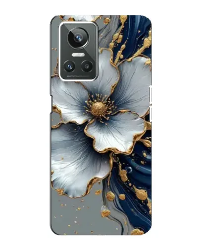 Чехол для Realme GT Neo 3 с картинкой «Белый цветок и золотой флюид» Чехол для Realme GT Neo 3 с картинкой «Белый цветок и золотой флюид»