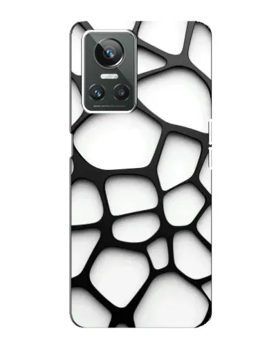 Чехол для Realme GT Neo 3 с картинкой «Белая объемная сетка»