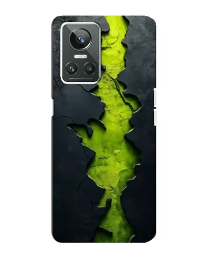Чехол для Realme GT Neo 3 с картинкой «Салатовый разлом скалы»
