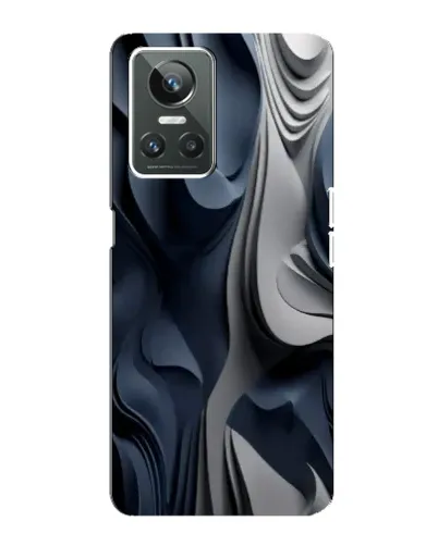 Чехол для Realme GT Neo 3 с картинкой «Объемные синие складки»