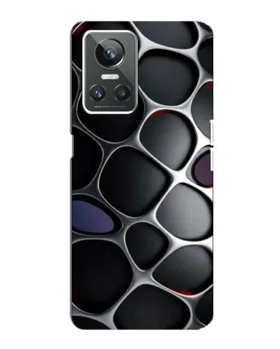 Чехол для Realme GT Neo 3 с картинкой «Объемная темная решетка»