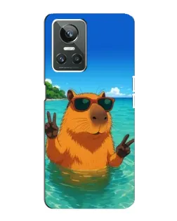 Чехол для Realme GT Neo 3 с картинкой «Морская капибара»