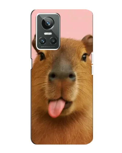 Чехол для Realme GT Neo 3 с картинкой «Капибара с языком»