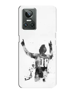 Чехол для Realme GT Neo 3 с картинкой «Черно-белый силуэт Месси» Чехол для Realme GT Neo 3 с картинкой «Черно-белый силуэт Месси»