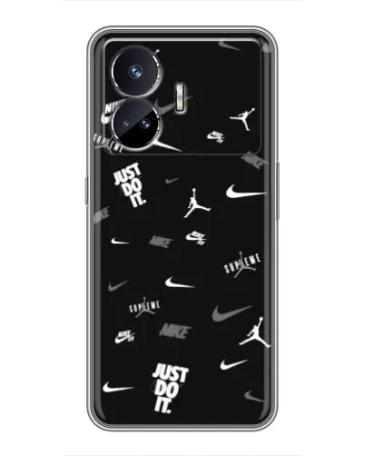 Чехол для Realme GT Neo 5 с картинкой «Nike Black Pattern» Чехол для Realme GT Neo 5 с картинкой «Nike Black Pattern»