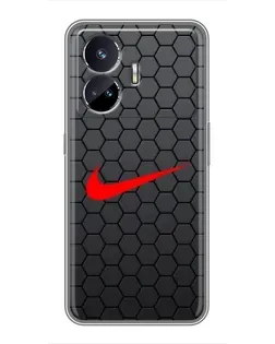 Чехол для Realme GT Neo 5 с картинкой «Nike — карбоновая сетка»