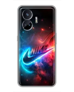 Чехол для Realme GT Neo 5 с картинкой «Огненный логотип Nike»