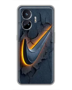 Чехол для Realme GT Neo 5 с картинкой «Объемный логотип Найк»