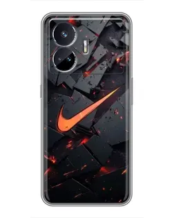 Чехол для Realme GT Neo 5 с картинкой «Nike — эффект разломов»