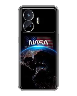 Чехол для Realme GT Neo 5 с картинкой «Земля из космоса NASA»