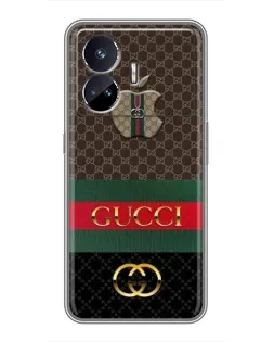 Чехол для Realme GT Neo 5 с картинкой «Gucci — брендированный десерт»