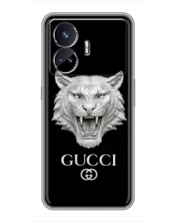 Чехол для Realme GT Neo 5 с картинкой «Gucci — серебряный лев»
